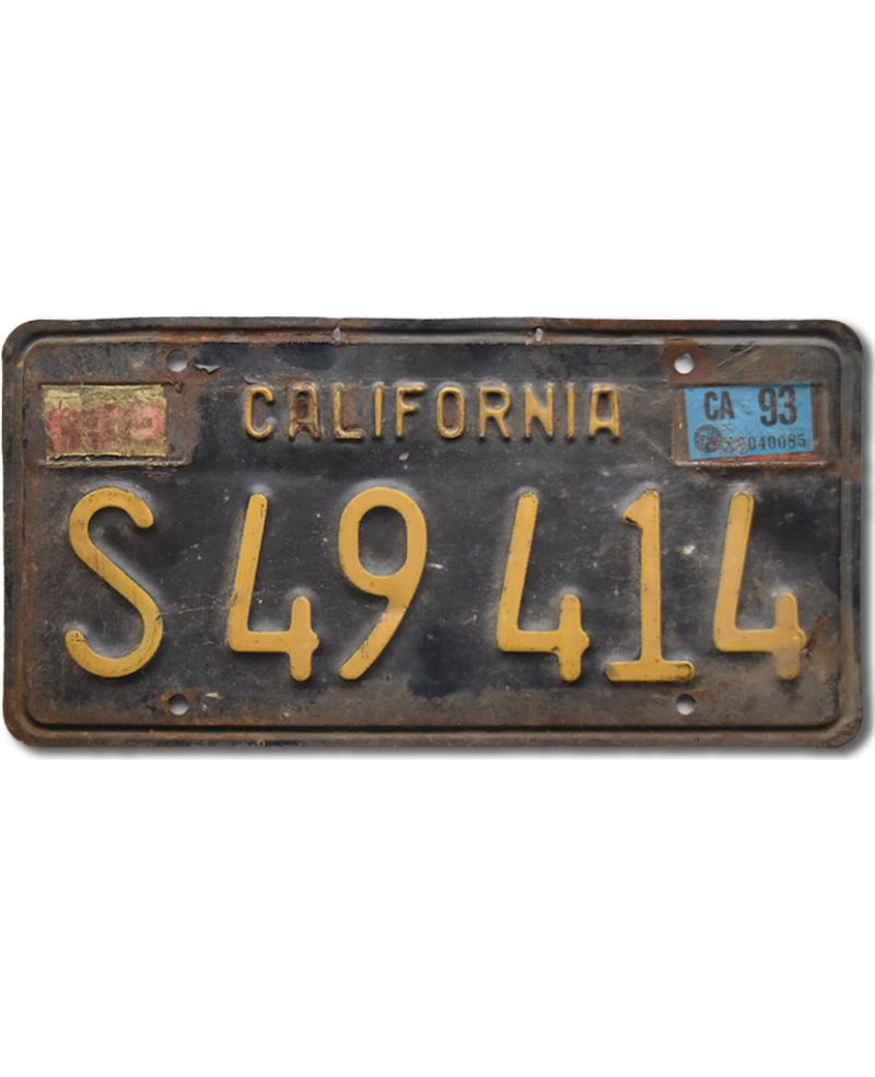 Tablica rejestracyjna USA California 1963 Black S 49 414