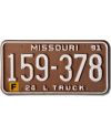 Tablica rejestracyjna USA Missouri Brown Truck 159-378