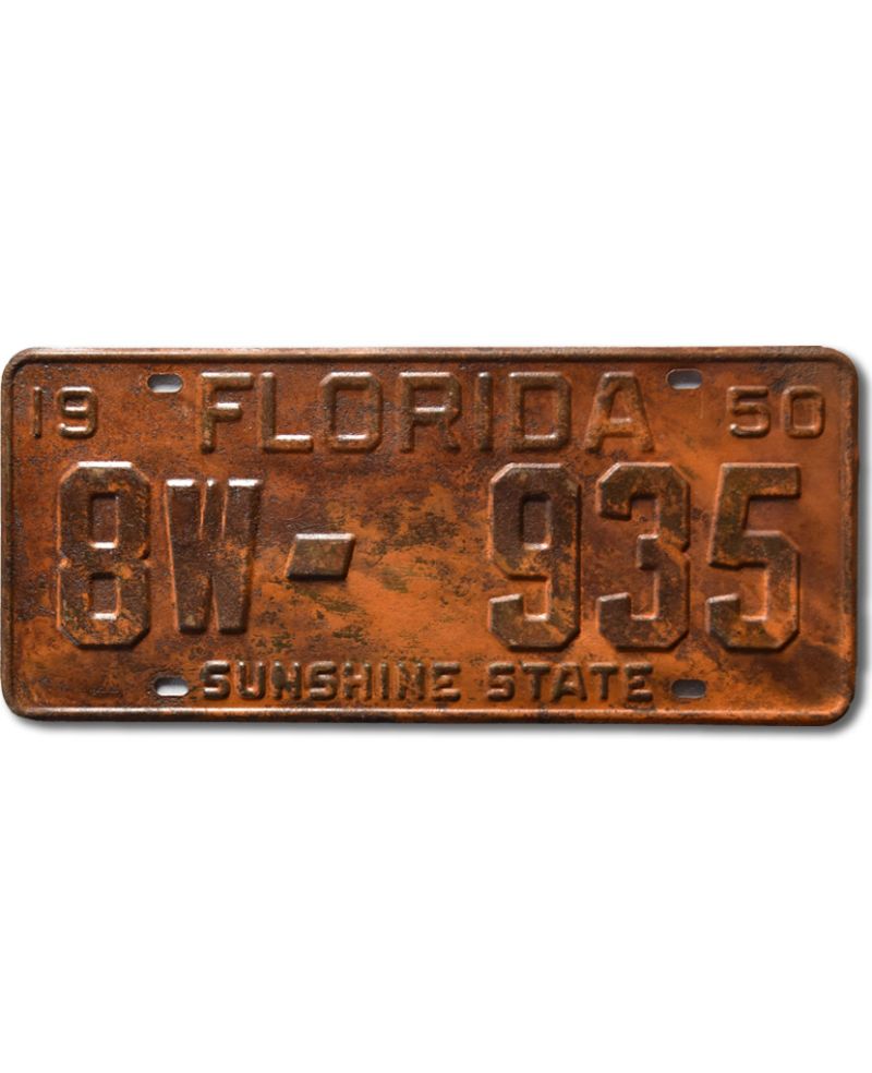 Americká SPZ Florida 1950 Rusty 8W-935