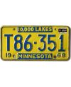 Tablica rejestracyjna USA Minnesota 1968 Lakes T86-351