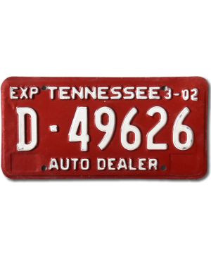 Tablica rejestracyjna USA Tennessee Auto Dealer Red D-49626