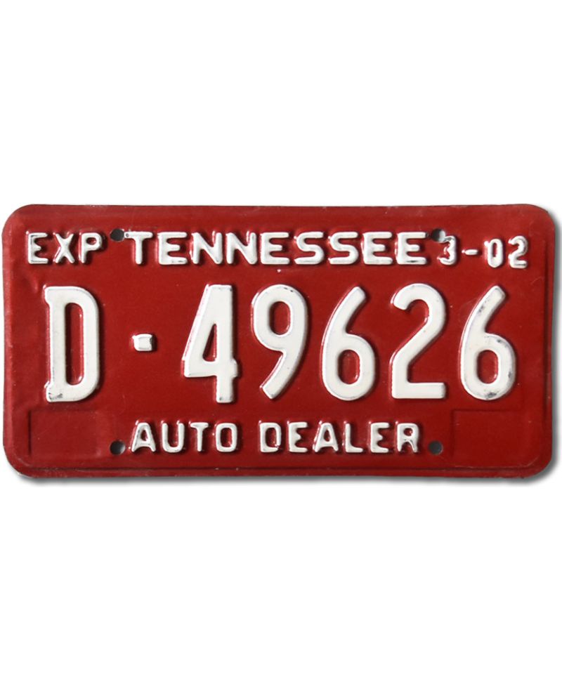 Americká SPZ Tennessee Auto Dealer Red D-49626