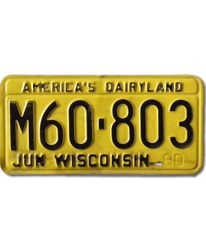 Tablica rejestracyjna USA Wisconsin Yellow M60-803