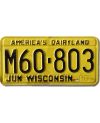 Tablica rejestracyjna USA Wisconsin Yellow M60-803