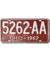 Tablica rejestracyjna USA Ohio 1962 Red 5262-AA