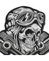 Naszywka duża Pistons Skull XXL na plecy 28 cm x 26 cm
