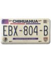 Meksykańska tablica rejestracyjna Chihuahua EBX-804-B