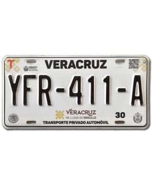 Meksykańska tablica rejestracyjna Veracruz YFR-411-A