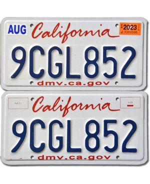 Tablica rejestracyjna USA California 9CGL852 para