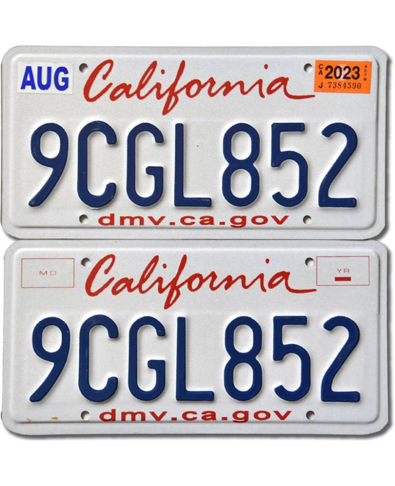 Tablica rejestracyjna USA California 9CGL852 para