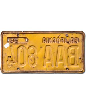 Americká SPZ California 1956 Yellow BAA 804