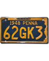 Tablica rejestracyjna USA Pennsylvania 1948 Penna 62GK3