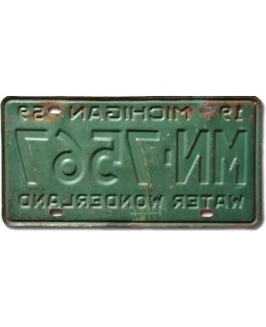 Tablica rejestracyjna USA Michigan 1959 Green MN-7567