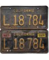 Tablica rejestracyjna USA California 1963 Black L 18 784 para