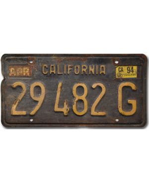 Tablica rejestracyjna USA California 1963 Black 29 482 G