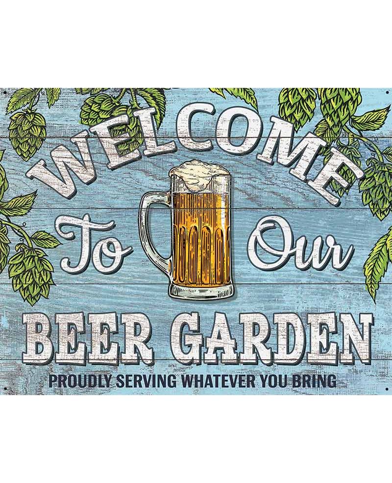 Tablica metalowa Welcome to Beer Garden 32 cm x 40 cm