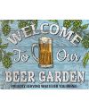 Tablica metalowa Welcome to Beer Garden 32 cm x 40 cm