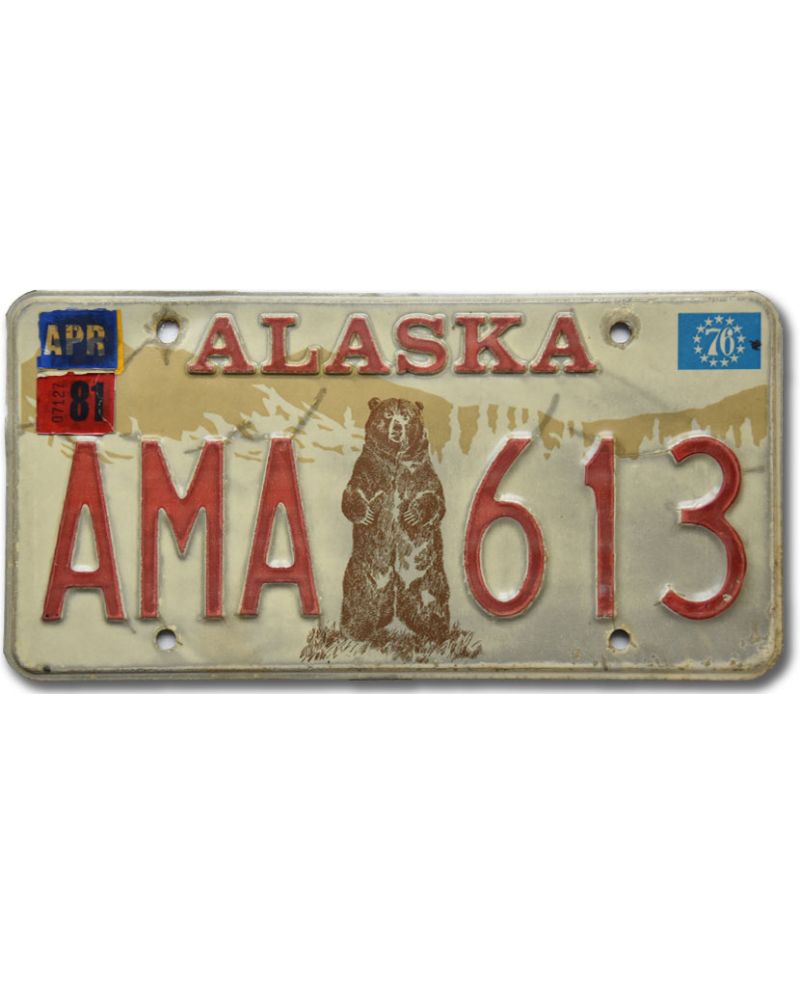 Tablica rejestracyjna USA Alaska Bear 1976 AMA 613