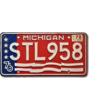 Tablica rejestracyjna USA Michigan 1976 Stars JSTL958