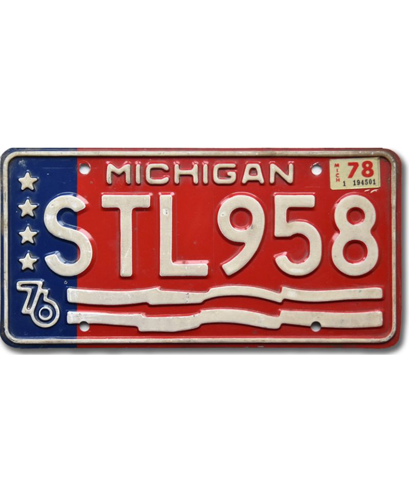 Tablica rejestracyjna USA Michigan 1976 Stars JSTL958