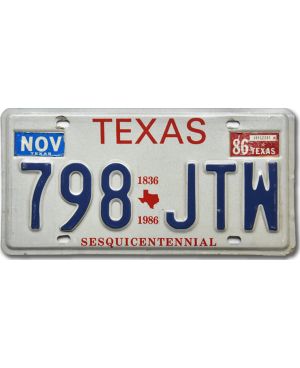 Tablica rejestracyjna USA Texas Sesquicentennial 798-JTW