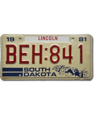 Tablica rejestracyjna USA South Dakota Lincoln BEH-841