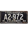 Tablica rejestracyjna USA Colorado 1954 Colorful A2-972