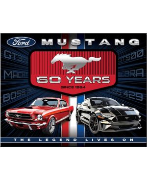 Tablica metalowa Ford Mustang 60 Years 40 cm x 32 cm