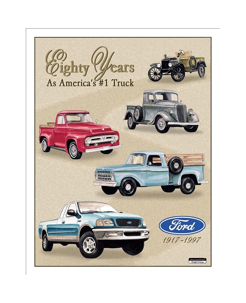 Plechová cedule Ford Trucks 80 Years Tribute 32 cm x 40 cm