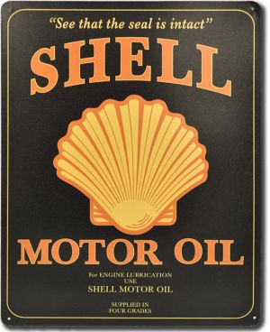 Tablica metalowa Shell Motor Oil Black 38 cm x 30 cm