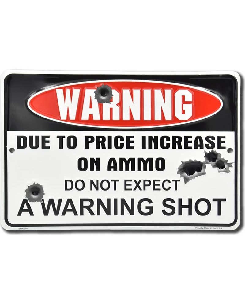 Tablica metalowa Warning Shot 30 cm x 20 cm