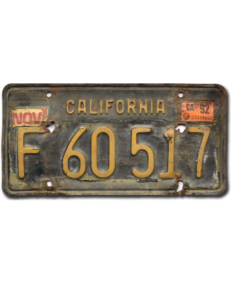 Tablica rejestracyjna USA California 1963 Black F 60 517