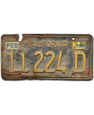 Tablica rejestracyjna USA California 1963 Black 11 224 D