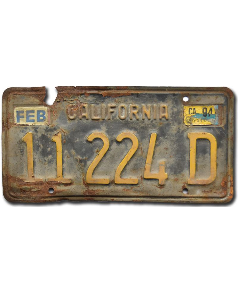 Tablica rejestracyjna USA California 1963 Black 11 224 D