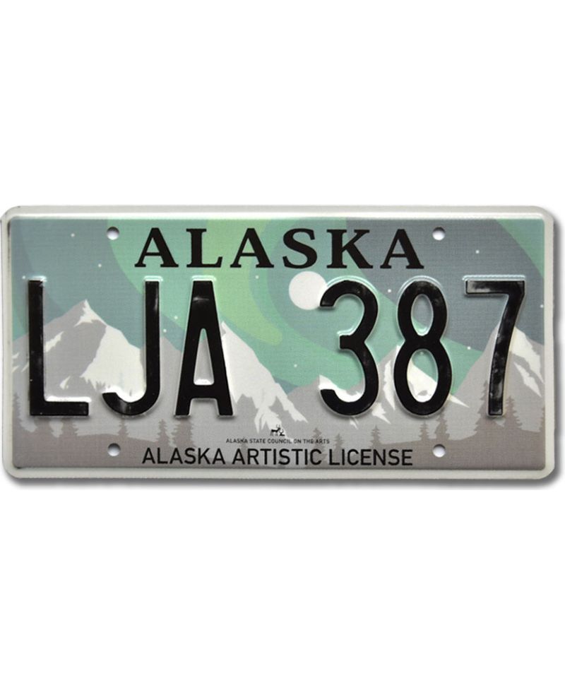 Tablica rejestracyjna USA Alaska Aurora Borealis LJA 387