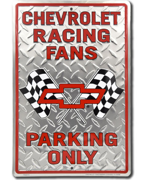 Plechová cedule Chevrolet Racing Parking 45 cm x 30 cm