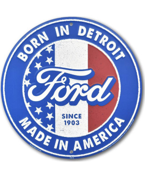 Plechová cedule Ford Born in Detroit 30 cm