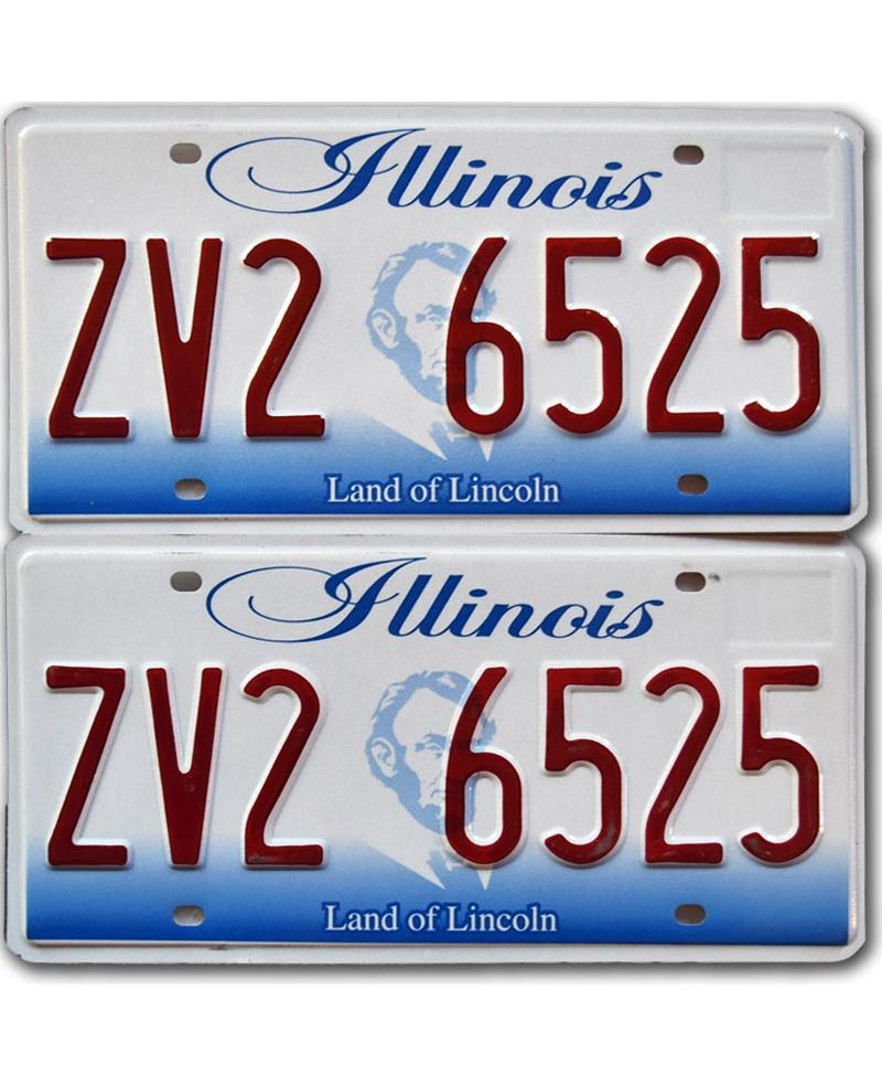 Tablica rejestracyjna USA Illinois Land of Lincoln ZV2 6525 para Tablica rejestracyjna USA Illinois Land of Lincoln ZV2 6525 para