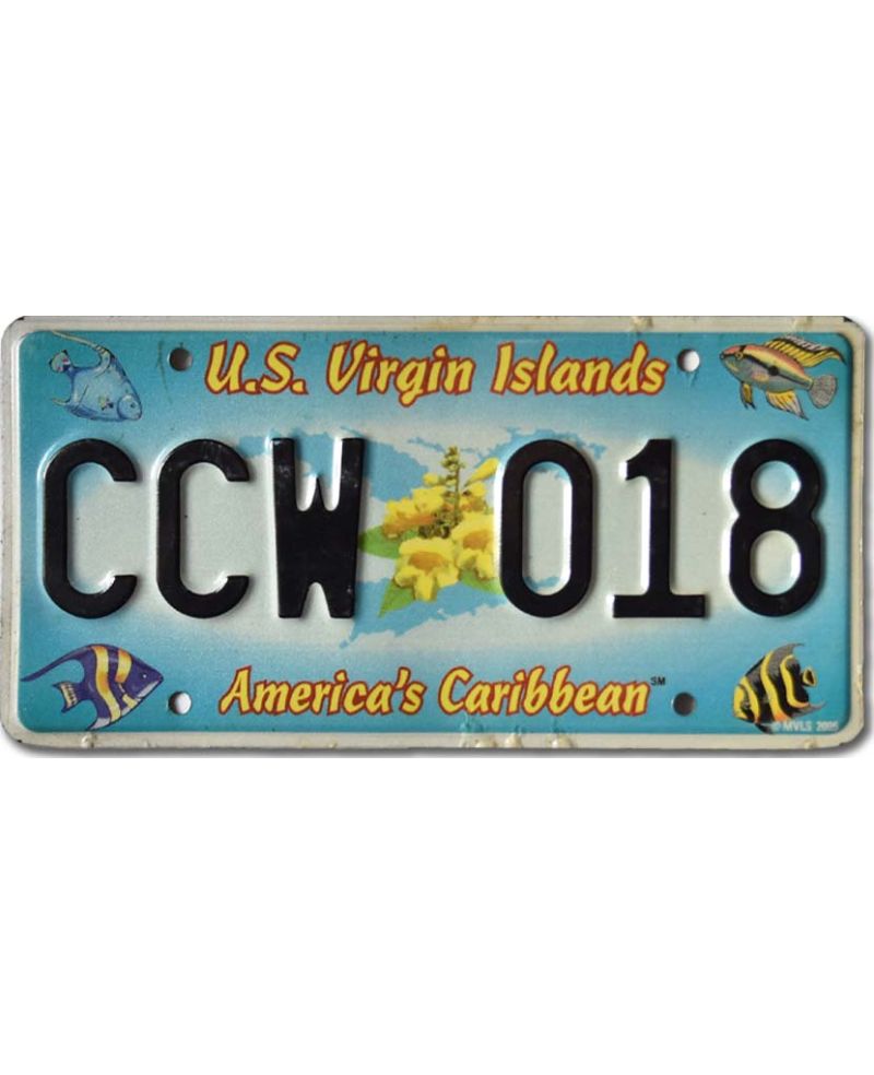 Tablica rejestracyjna USA Virgin Island Carribean CCW 018 Tablica rejestracyjna USA Virgin Island Carribean CCW 018